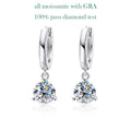 0.5-2CT Brilliant Cut Moissanite Drop Earrings for Women Classic 3 Prong Wedding Fine Jewelry S925 Sterling Silver 100%
