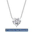 2/4Carat Heart Shape Moissanite Pendant Necklace 925 Sterling Silver D Color VVS1 Diamond Necklaces for Women Wedding Jewelry