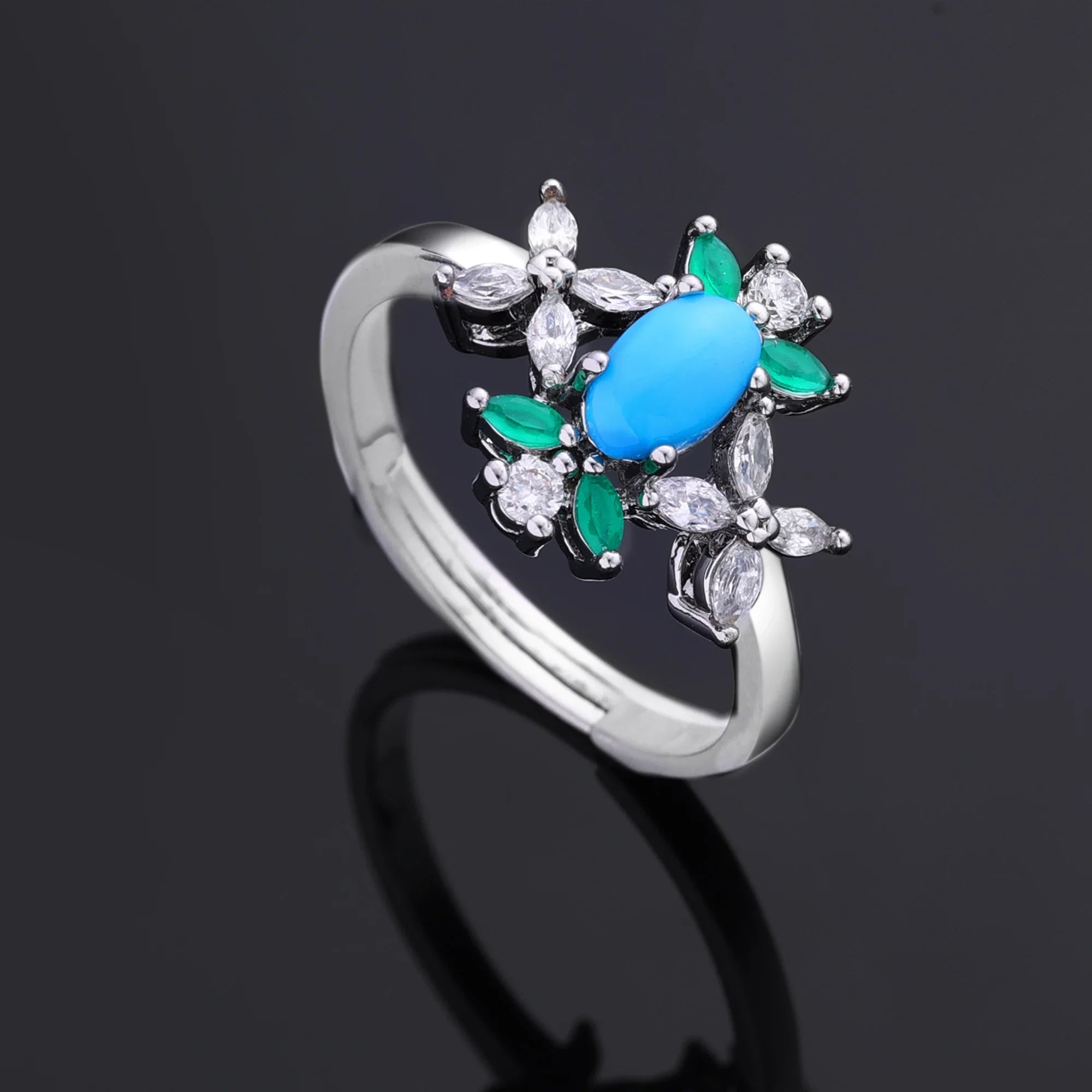 2023 New Fashion 4-Piece Turquoise Dubai Women's Wedding Jewelry Set Nigeria Africa Necklace Earring Set