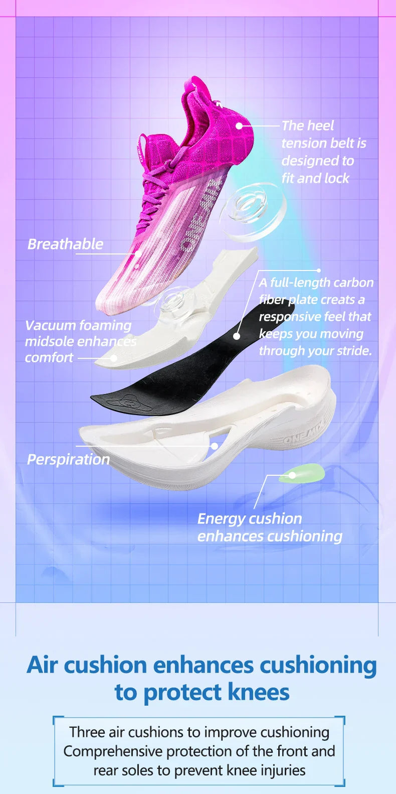 Carbon Plate Marathon Running Racing Shoes Professional Stable Support Shock-relief Ultra-light Rebound Sport Sneakers