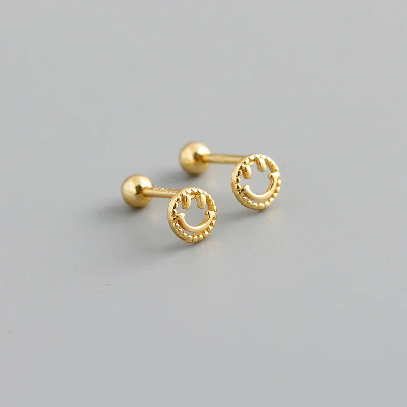 925 Sterling Silver Fashion Korean Petal Screw Bead Stud Earrings for Women Charm Ear Bone Piercing Jewelry Accessories