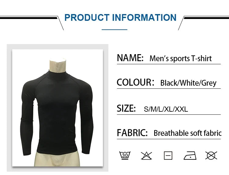 Men Sports Long Sleeve Blouse Shirt Athletic Top Training UPF 50+ UV Protection Rash Guard Black Male Swimming Cycling T-Shirt