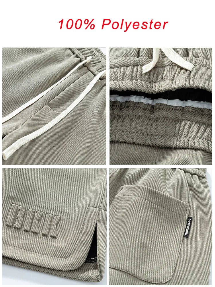 Summer Men's Sport Shorts Knee-Length Straight Loose Short Pants Streetwear Drawstring Knitted Sweat Casual Shorts Big Size 8XL