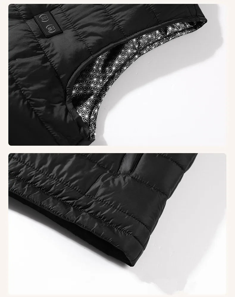 New Winter Unisex V-Neck 22 Zone Heat Resistant Warm Vest Middle-Aged And Elderly People Worn Both Inside And Outside Waistcoat