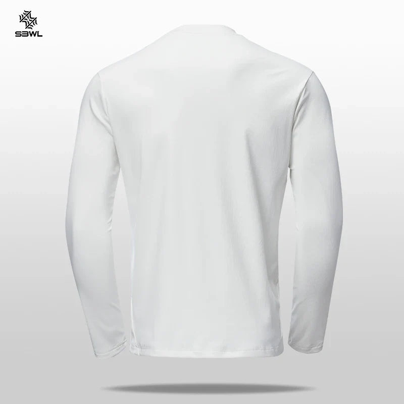 SBWL Autumn and Winter High Quality Outdoor Sports Warm Inside with Elastic Long Sleeve T-Shirt Running Fitness Base Shirt Tops