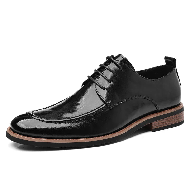 High Quality Male Oxford Shoes Leather Mens Casual Shoes Pointed Thick Bottom Business Brand Footwear Soft Comfortable Loafers