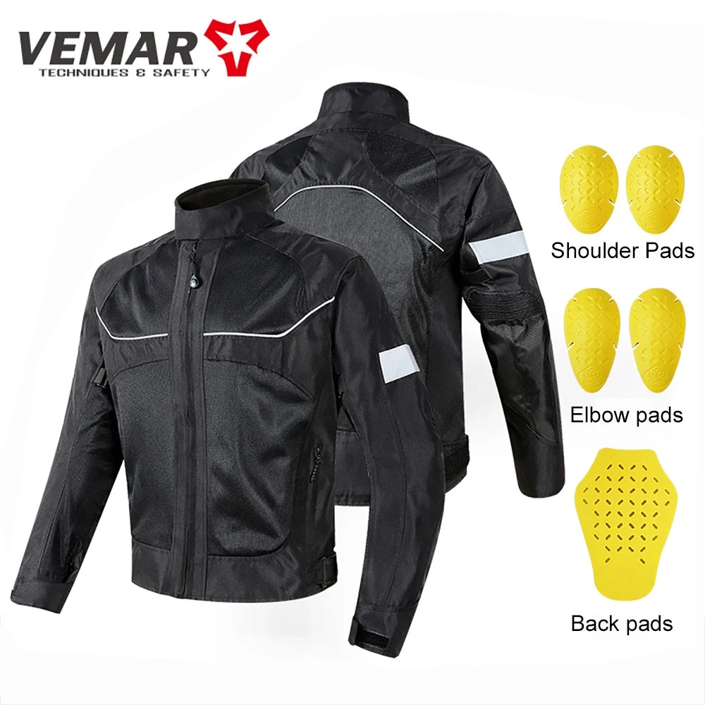 Summer Motorcycle Jacket Men's Motocross Jacket Motorcyclist Jacket Protective Gear Coat Racing Reflective Oxford Clothing M-5XL