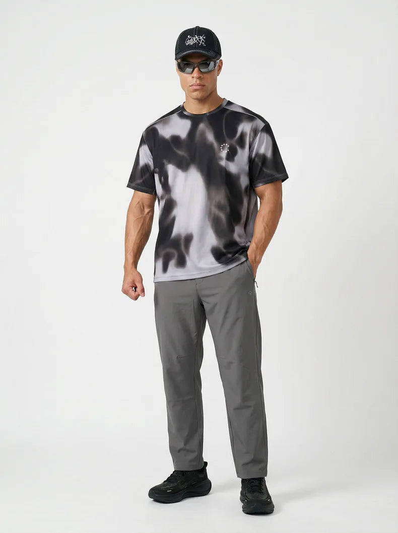Men's Digital Camo Long-Sleeved T-Shirt: Lightweight, Breathable, Moisture-Wicking—Ideal for Outdoor Sports & Fitness