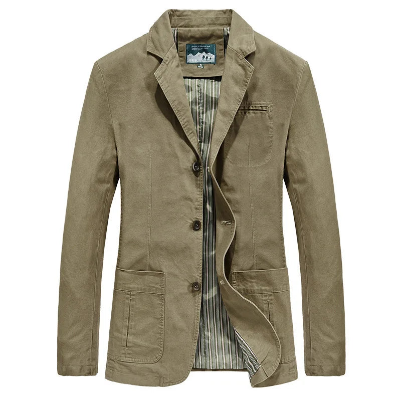 New Cotton Outdoor Comfortable Business Jacket for Men's Spring and Autumn Casual Fashion Suit for Men Blazers Jacket for Man