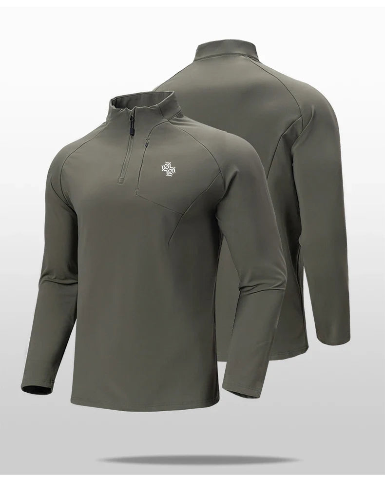 Autumn/Winter New Men's Outdoor Sports With a Base Shirt Running Skiing Mountaineering Fitness Sports Long Sleeve T-Shirt