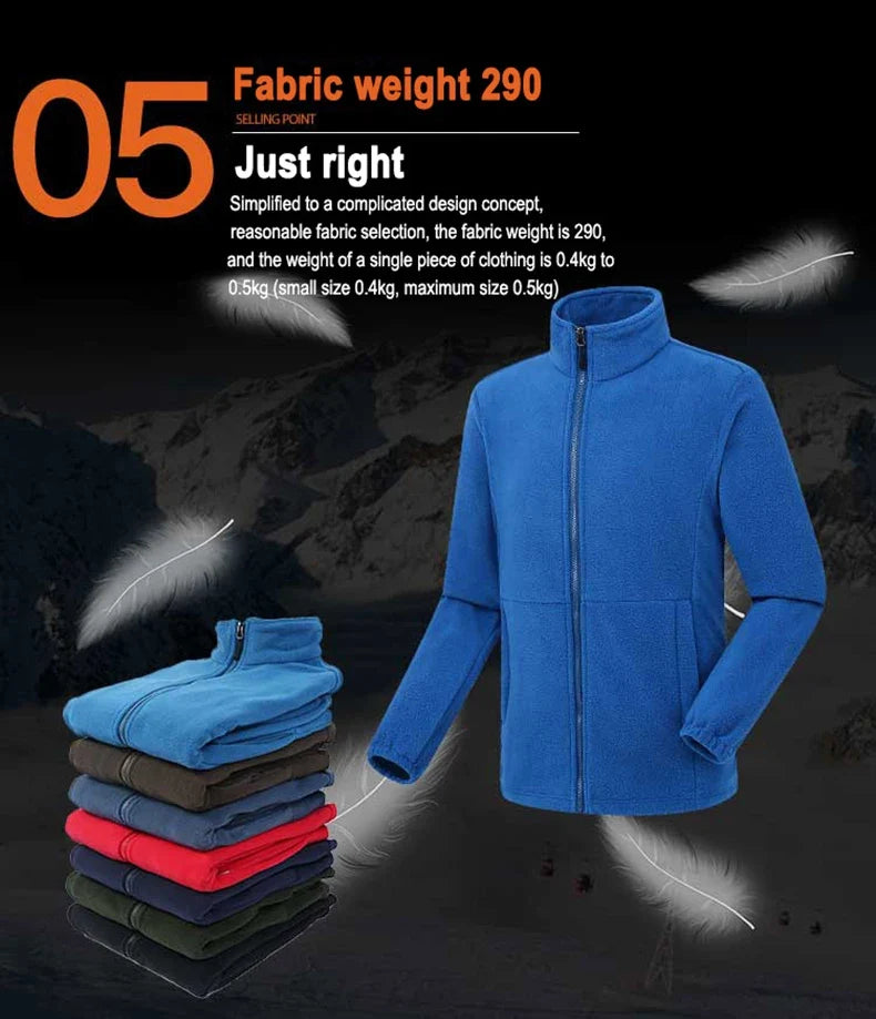 Men Polar Fleece Jackets Winter Windproof Thermal Soft Shell Jacket Outdoor Sports Hiking Camping Skiing Climbing Warm Coat