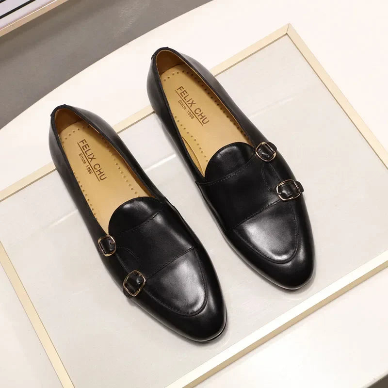 Men's Genuine Leather Loafers – Classic Slip-On Comfort Shoes