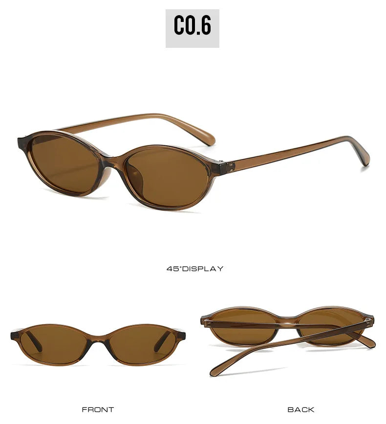 2025 Women's Leopard Brown Sunglasses Fashion Brand Small Frame Sun Glasses Ladies Retro Oval Eyewear Shade Oculus De Sol