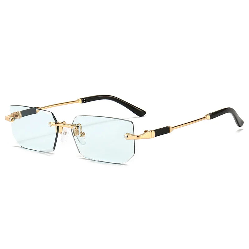 Fashion Rimless Rectangle Sunglasses Popular Women Men Shades Small Square Sun Glasses For Female Male Summer Traveling glasses