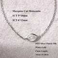 Bezel Setting 1/2CT Pear Marquise Emerald Cut Moissanite Solitaire Link Bracelet Women 925 Silver Diamond Party Wrist Chain