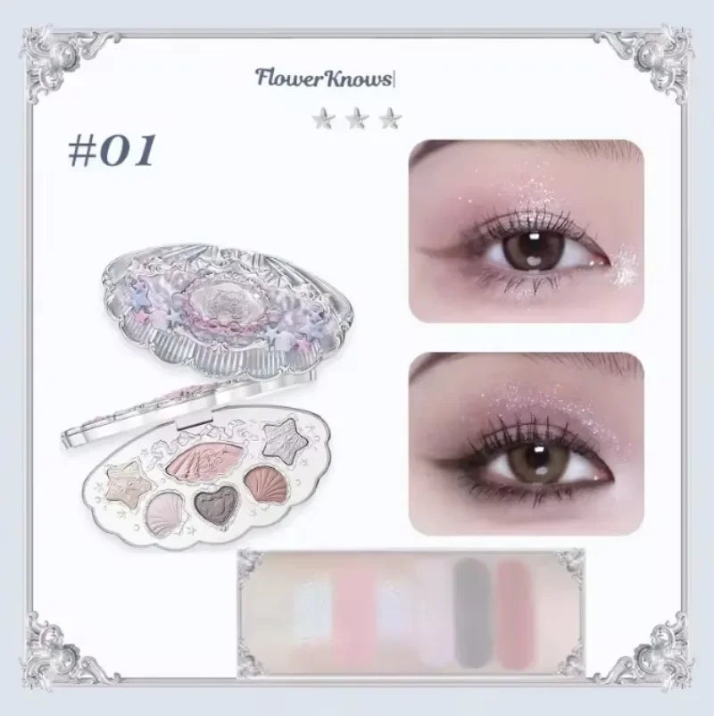Shell Jewelry Gift Set Makeup Kit Full Professional Lip Gloss Highlighter Blush Baked Powder 10pcs Kits