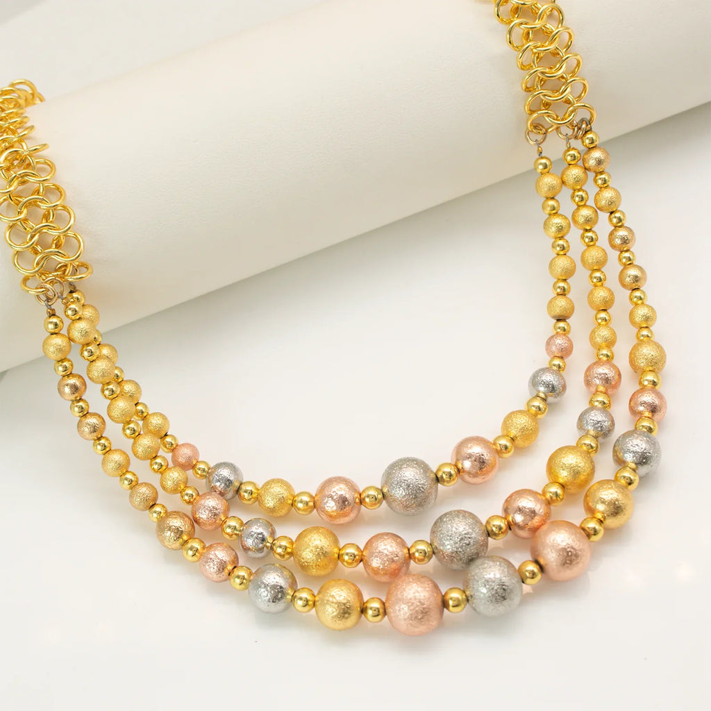 2025 New Multi Layer Women Jewelry Set Matte Frosting Texture Round Beads Necklace Set For Bridal Wedding Jewellwey Gift