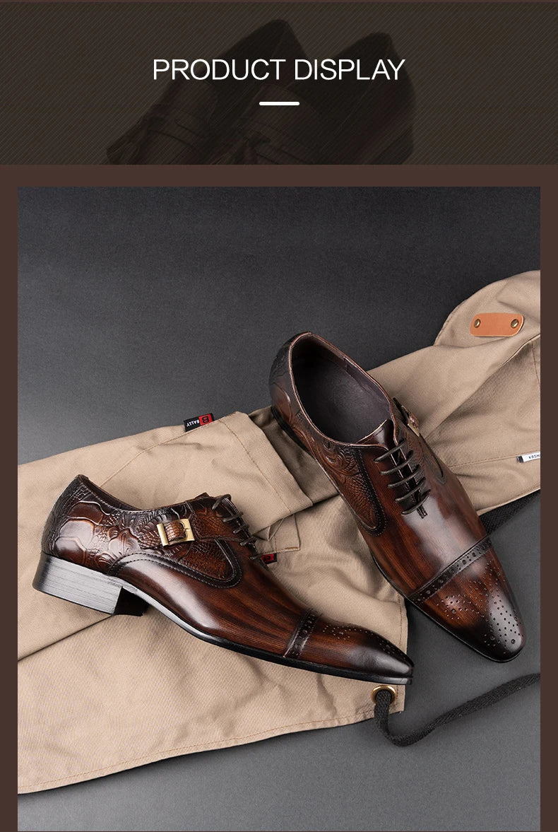 Luxury Business High-end Leather Shoes Men Oxford Shoes Elegant Formal Genuine Leather Dress Shoes European Style Men Shoes