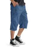 Below Knee Length 3/4 Long Shorts Men's Outdoor Capri Pants Multi Pocket Summer Twill Work Cargo Pants Man
