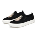 Brand New Men Casual Shoes Black Suede Leather Man Party Luxury Embroidery Flat Shoes Tide Slip-On Loafers