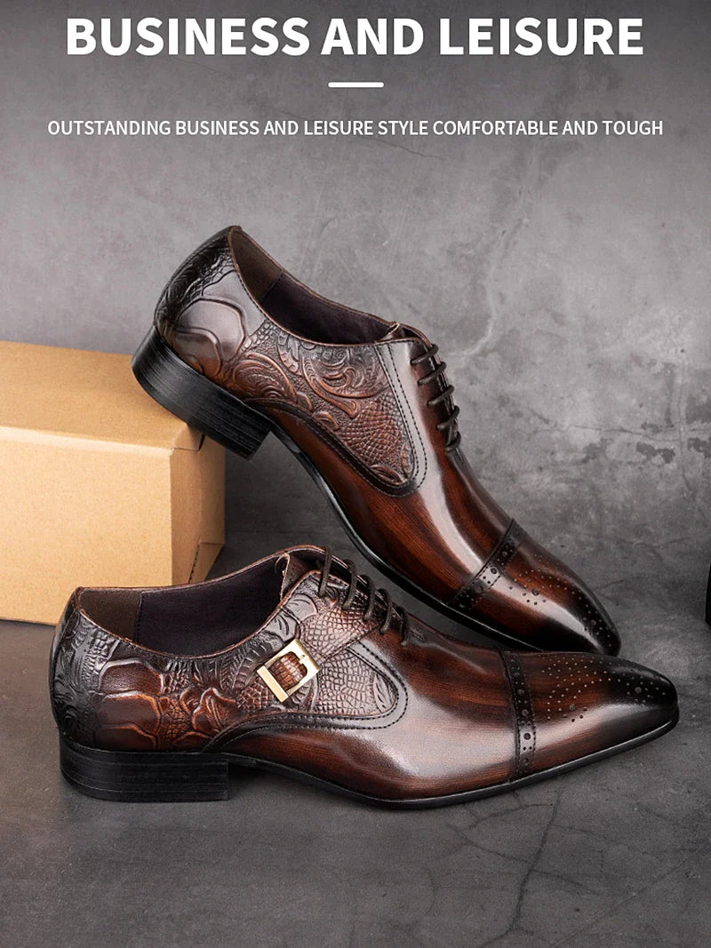 Luxury Business High-end Leather Shoes Men Oxford Shoes Elegant Formal Genuine Leather Dress Shoes European Style Men Shoes