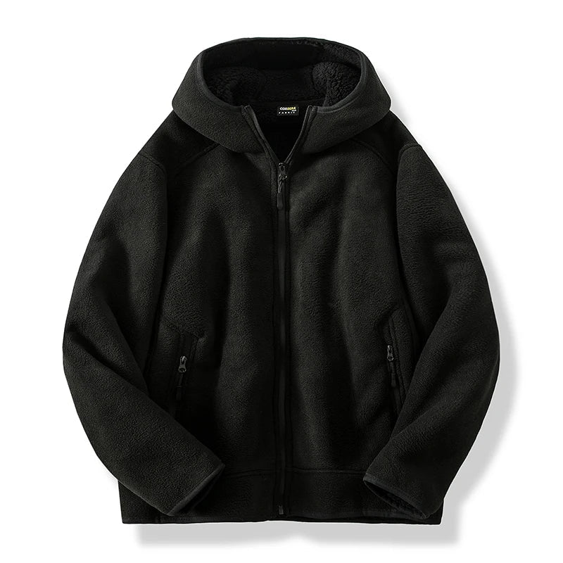 2024 Autumn/Winter New Men's Fleece Jacket With Thickened And Plush Youth Hoodie Jacket Casual Fashion Jacket Cotton Jacket