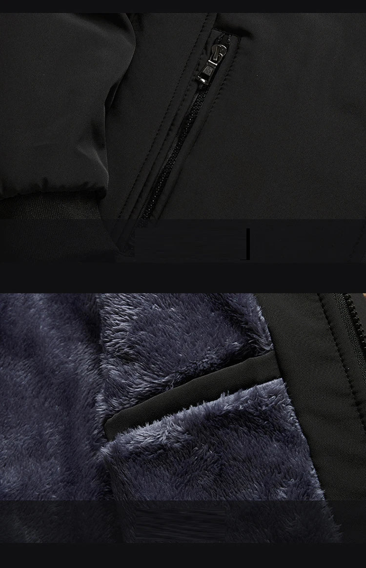 Luxury Men's Winter Coats Business Casual Thicken Inner Men's Winter Jacket Fleece Inner Parkas Man Thermal Warm Outerwear L-3XL