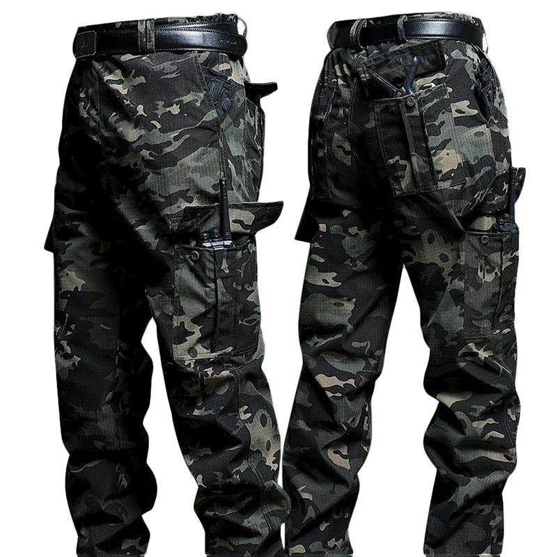 New Work Cargo Pant Men Wear-Resistant Stretch Tactical Trousers Casual Breathable Multi-Pocket Outdoor Waterproof Training Pant