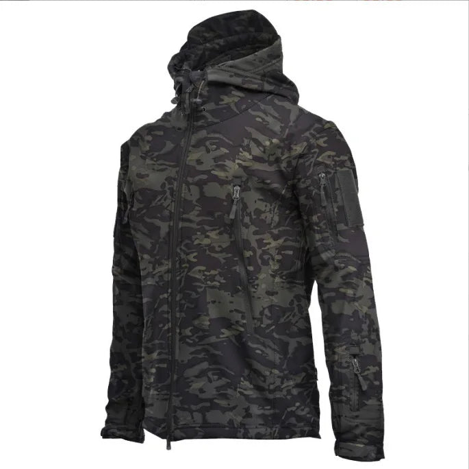Motorcycle Shark Skin Soft Shell Jackets Men Tactical Windproof Waterproof jacket men Combat Jackets Mens Hooded Bomber Coats