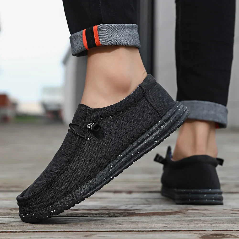 Plus Size Men's Solid Color Breathable Slip On Classic Loafer Shoes Comfy Casual Durable Lightweight Walking Shoes