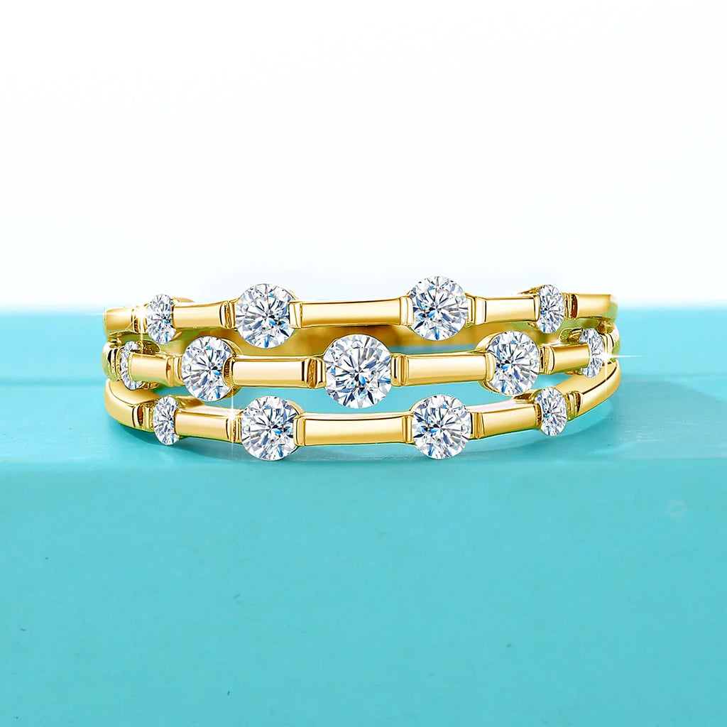 Trending Wedding Band Moissanite Ring With Certificate Genuine Silver 925 Enagement Jewel Gift For Women Positive Stones