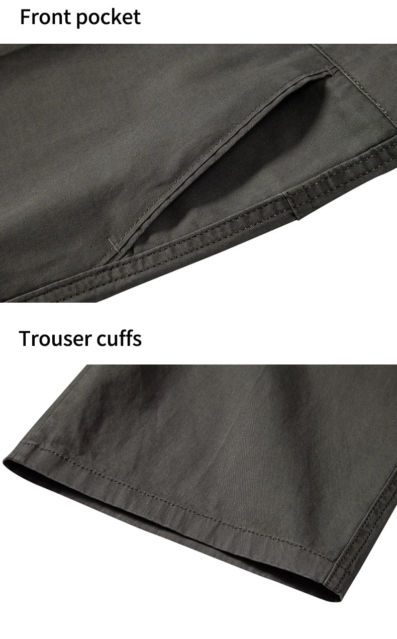 Classic Mens 100% Cotton Casual Shorts Khaki Grey Navy Black Knee Shorts American Style Streetwear Golf Shorts