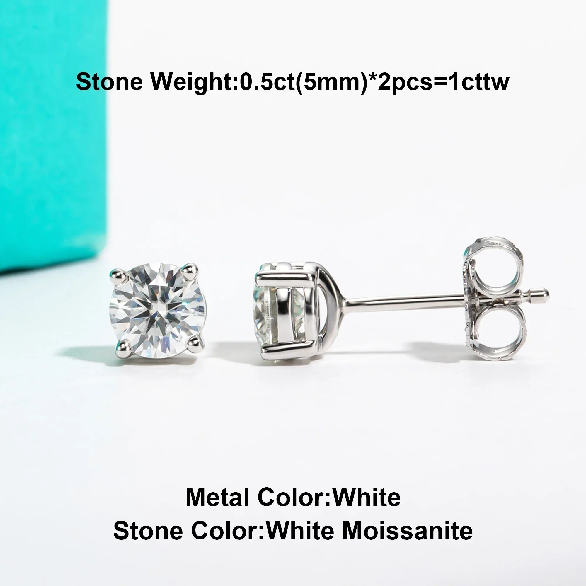 10k Gold 4/3/2/1.6/1/0.6ct Moissanite Stud Earrings For Women Real 10K Gold Post Anti-allergy Men Earrings Jewelry