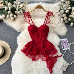 High-End Women's Dr Faionable Beaded round Ne Hollow out Pleated Lantern Sve Waist Cinched Floral Print Lon...