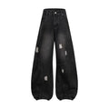 Autumn New Men's 98% Cotton Jeans American Y2k Streetwear Hole Patchwork Design Denim Pants Youth Straight Baggy Stretch Jeans