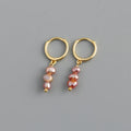 Genuine 925 Sterling Silver Natural Freshwater Baroque  Pearl Unusual Earrings for Women Chic Charming Goth Jewelry 2021