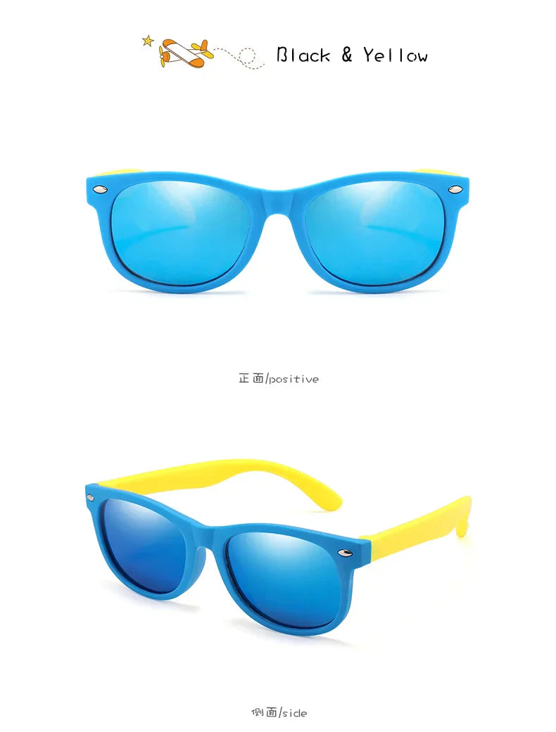 Classic Kids Silicone Sunglasses UV400 Eyewear for Boys Girls TR90 Goggles Children Sunglasses UV Protection Kids Eyewear