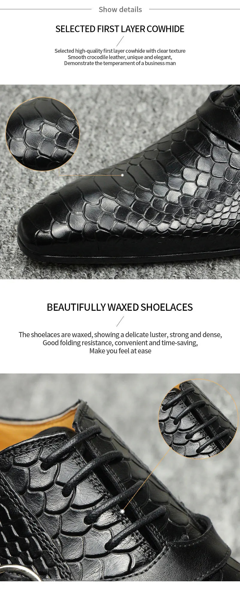 Men Dress Shoes Formal Oxfords Serpentine&Metal Buckle Decorate Wedding Wear Elegant Casual Leather  Zapatos De Hombre Best Gift