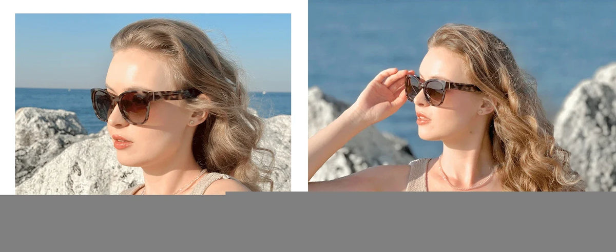 Fashion Cateye Polarized Sunglasses for Women - Oversized Sun Glasses UV400 Protection Retro Shades Designer Style