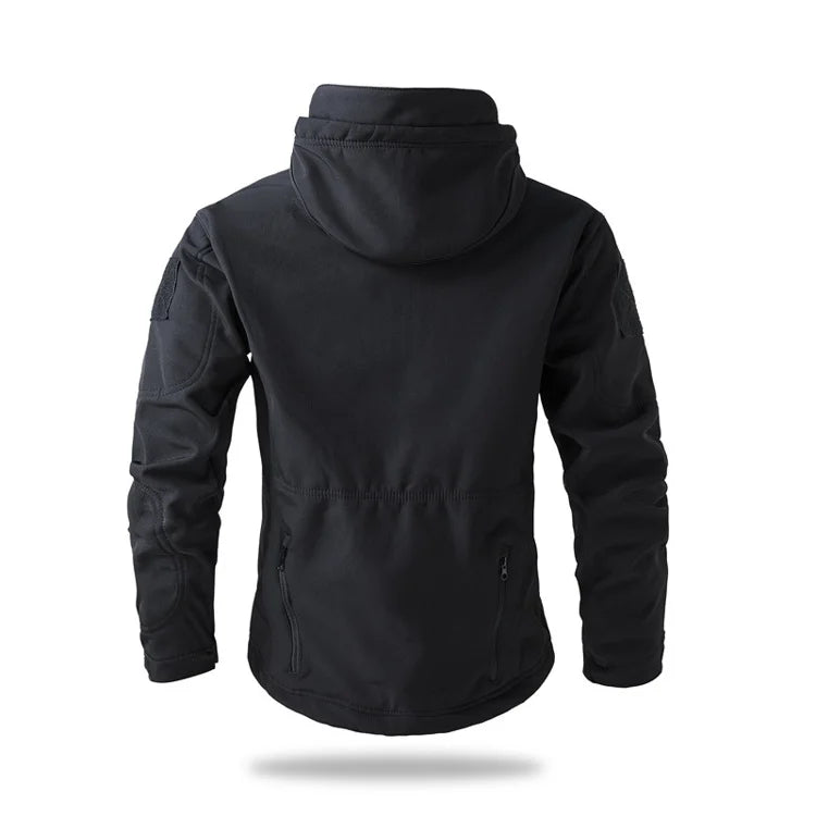 New Soft Shell Tactical Jacket  Men Winter Fleece Hooded Coat Hunting Clothes Outdoor Camouflage CS Tops Waterproof Windproof