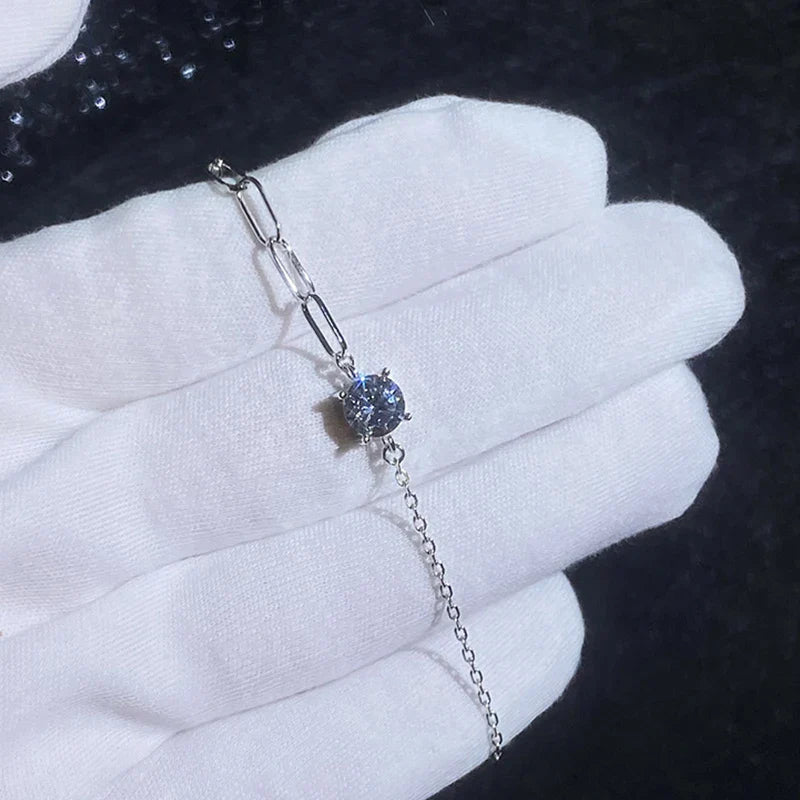 Dainty Full 2/2.5/3mm D Color Moissanite Diamond Link Bracelet for Woman 925 Silver Plated 18k Adjustable Chain Bracelets