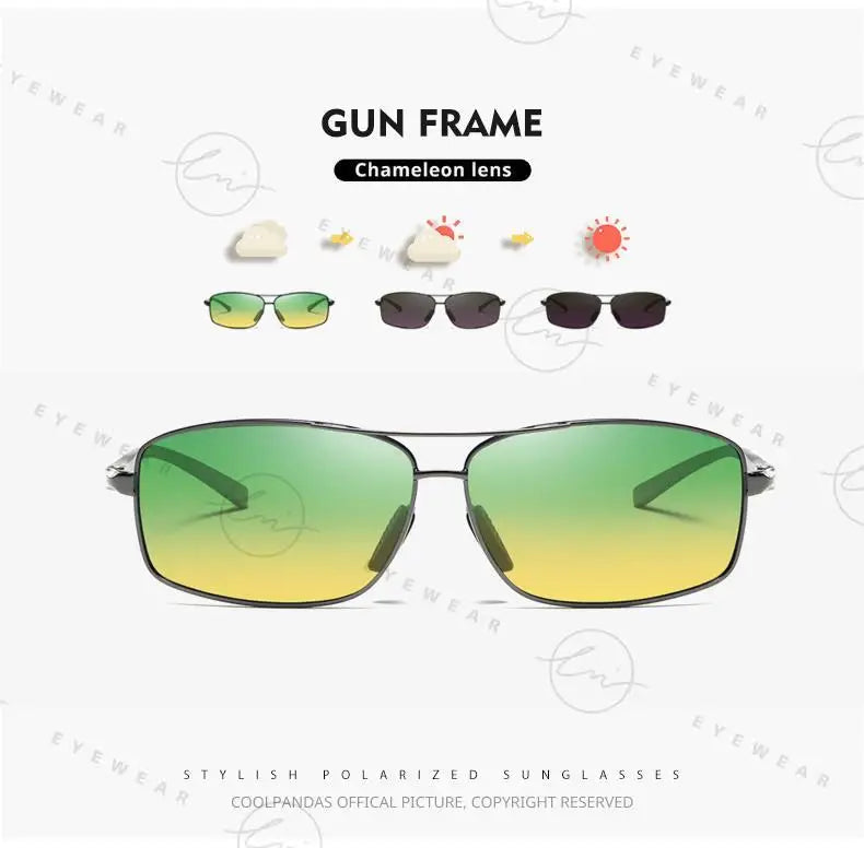 Classic Photochromic Sunglasses Polarized Man Day Night Vison Glasses Woman Chameleon Lens For Driving Goggles Male