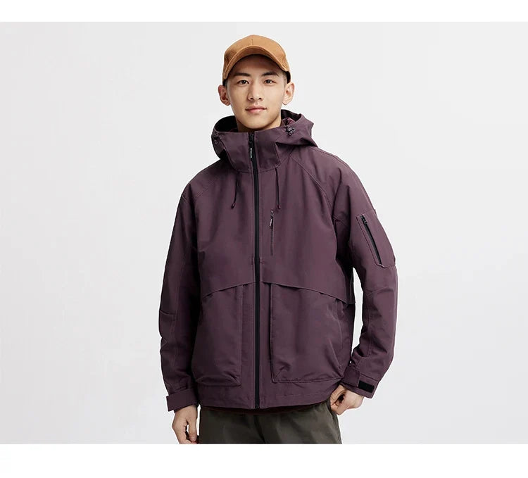 Men Jacket Outdoor Mountain Style Hooded Loose Couple Casual Style Autumn Lightweight Outerwear Daily Wear 2026