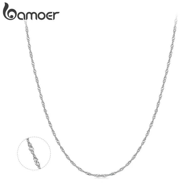 Silver Gold Plated Stackable Basic Cuban Chain Copper Flat Snake Link Chain with Clasp Adjustable for Men Women DIY Beads