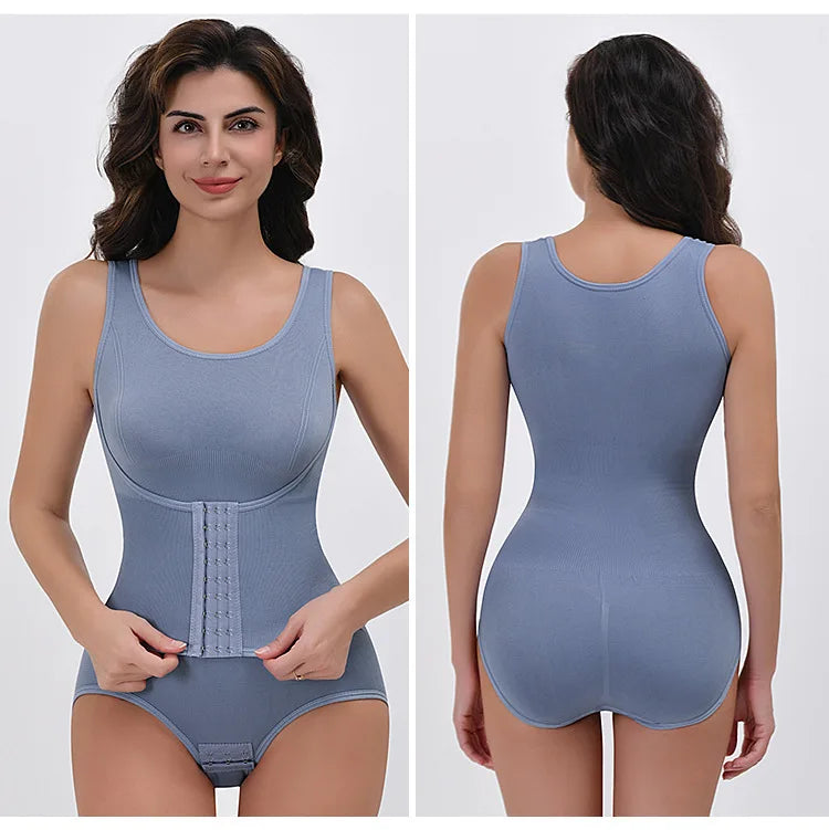 2025 New Bodysuit Shapewear with Zipper Belt Women Tummy Control Fajas Body Shaper Waist Trainer Slimming Cincher Corset Tops