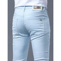 2024 Spring and Autumn New Fashion Solid Color Straight Leg Stretch Jeans Men's Casual Slim Comfortable Breathable Denim Pants