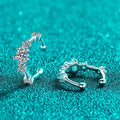Full Moissanite Clip Earrings Women Luxury Quality Hip Hop Party S925 Sterling Silver with White Gold Plated Hoop Earring