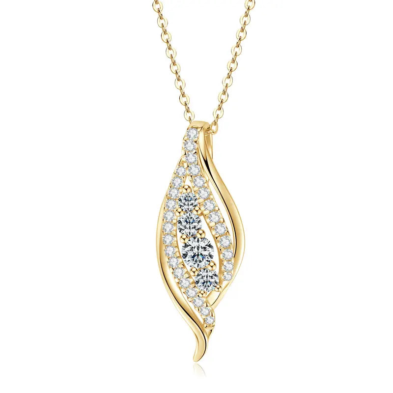 Multi-size Moissanite Pendant Necklace Chains for Women 925 Sterling Silver Wedding Fine Jewelry Gifts with Certificate