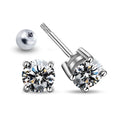 S925 Sterling Silver D Color 1 Carat Moissanite Screw Earrings For Women Fine Jewelry 18K Plated 4 Prong Party Earring Gift