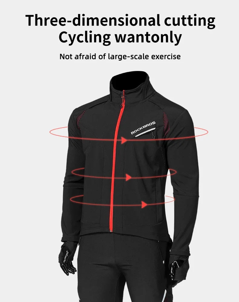 Winter Warmer Bicycle Jackets Windproof Thermal Fleece Bike Tops Coat Men Women MTB Road Sports Cycling Jerseys Jacket
